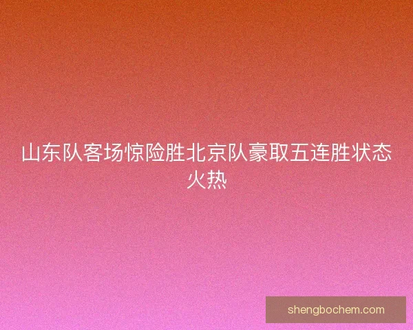 山东队客场惊险胜北京队豪取五连胜状态火热